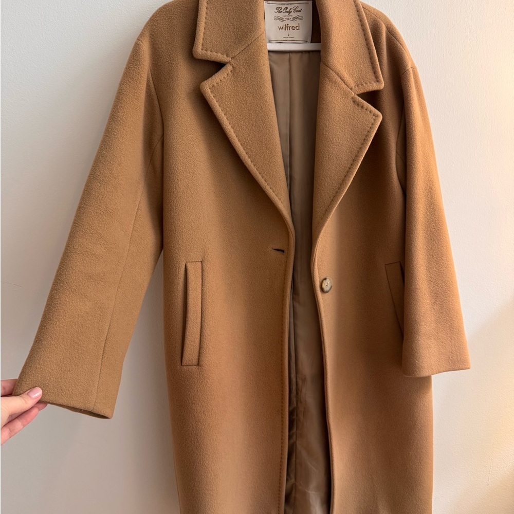 Wilfred Camel Wool-Blend Single-Button Trench Coat - image 7